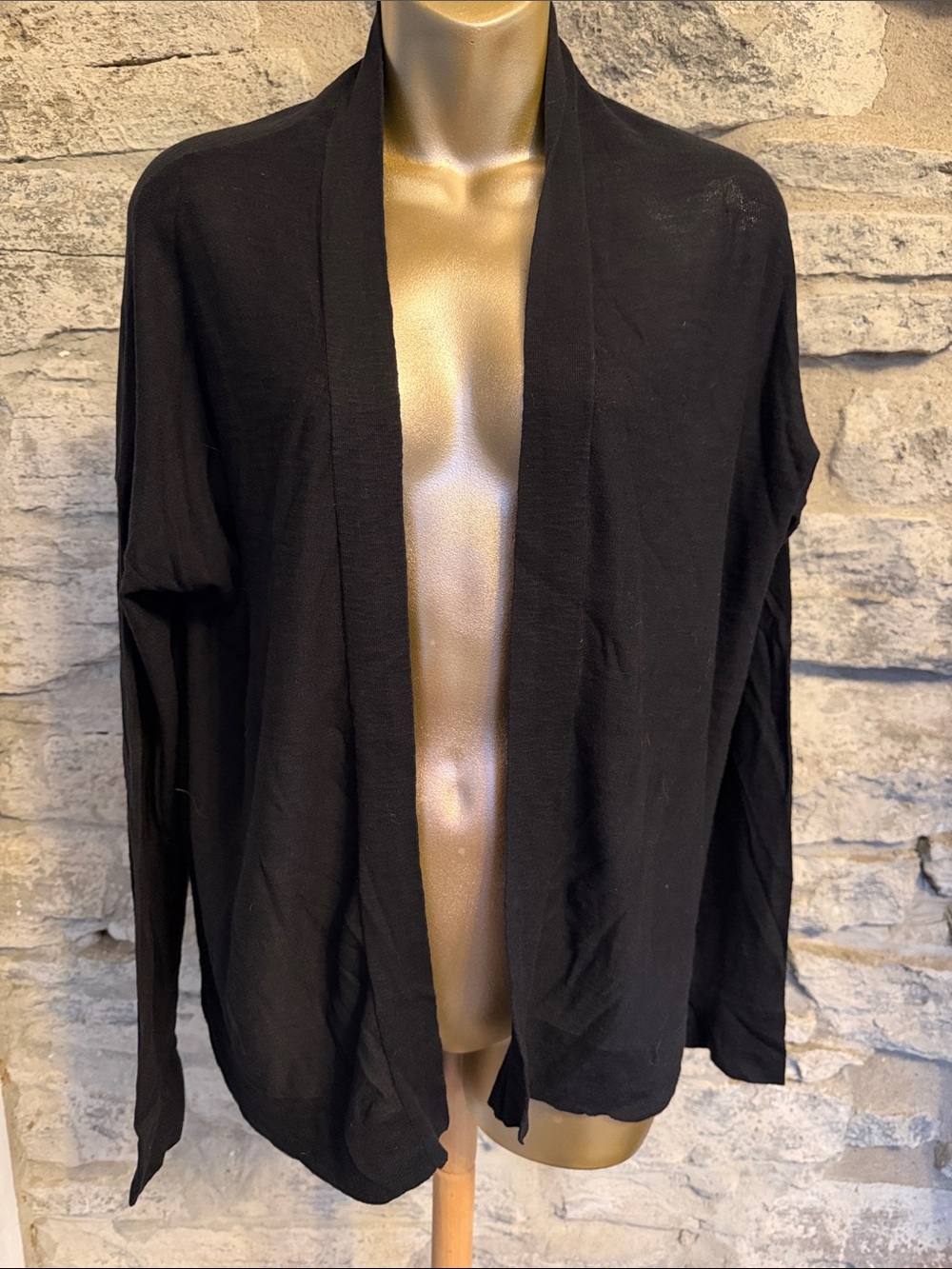 Black Open-Front Women's Cardigan
